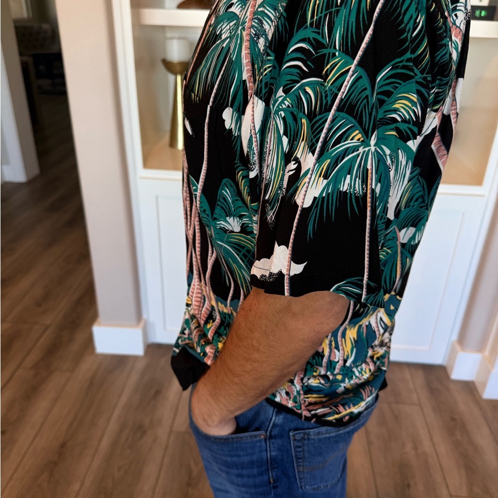 Vintage Pineapple Juice Tropical Print Men's Shirt - Picture 3 of 9